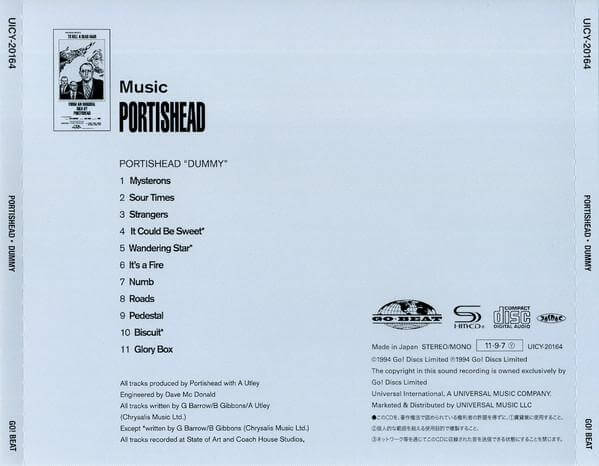 Portishead – Dummy (Ed. japonesa) – SHM-CD Back