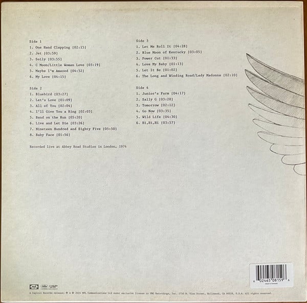 Paul McCartney & Wings – One Hand Clapping – Back – Audio Elite Colombia