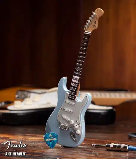 AxeHeavenRéplicadeguitarraFenderStratenminiaturaazulAudioEliteColombia