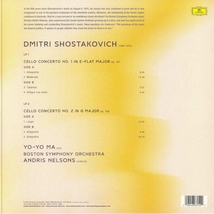 ShostakovichYoYoMaBostonSymphonyOrchestraAndrisNelsonsTheCelloConcertosBack