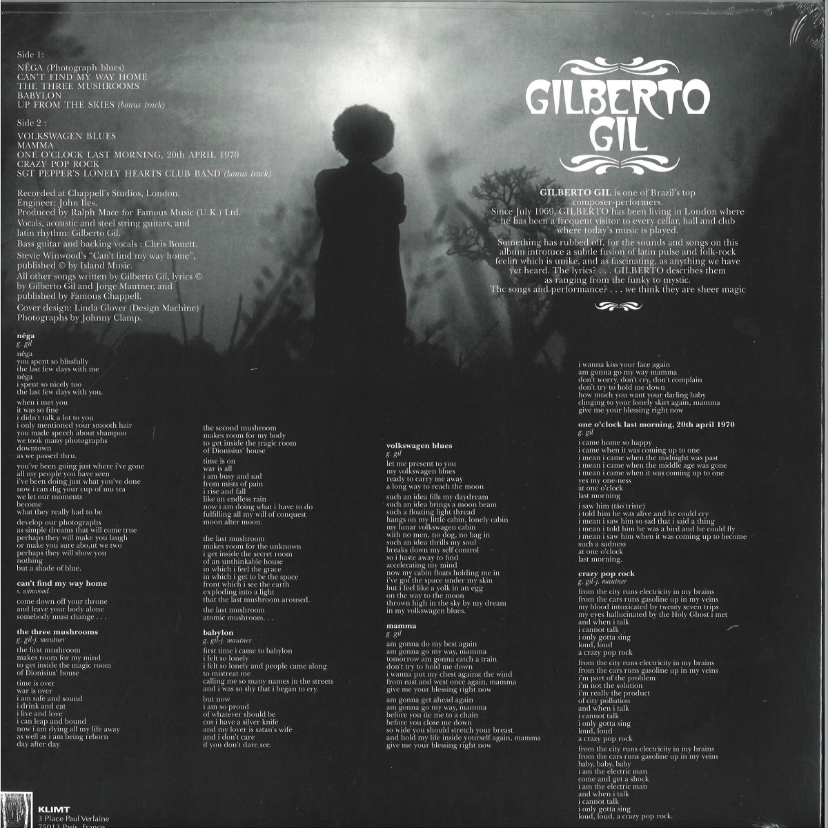 Gilberto Gil – Gilberto Gil (Transparent Beer Vinyl) – Back – Audio Elite Colombia