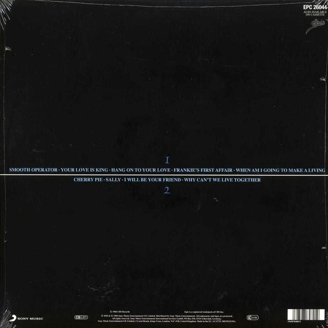 Sade – Diamond Life – Half-Speed Mastering – Back – Audio Elite Colombia